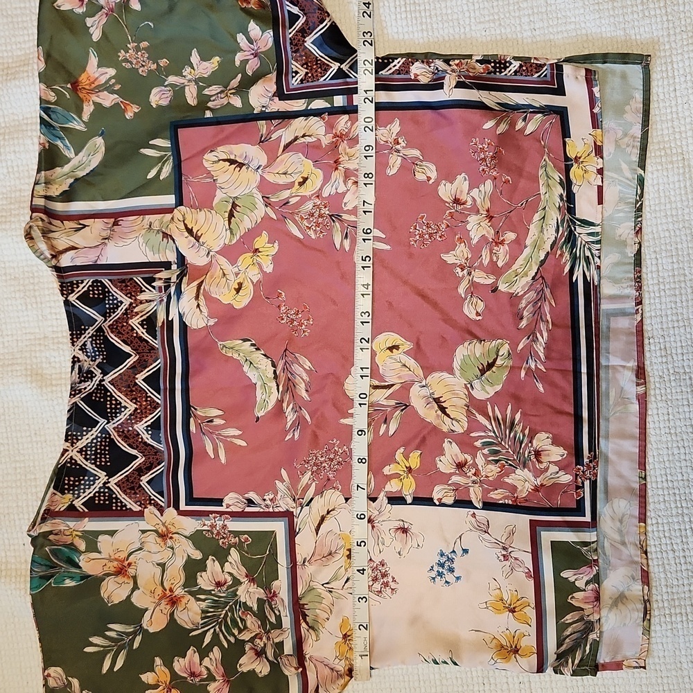 Zara Basic Patchwork Print Boat Neck Short Sleeve… - image 7